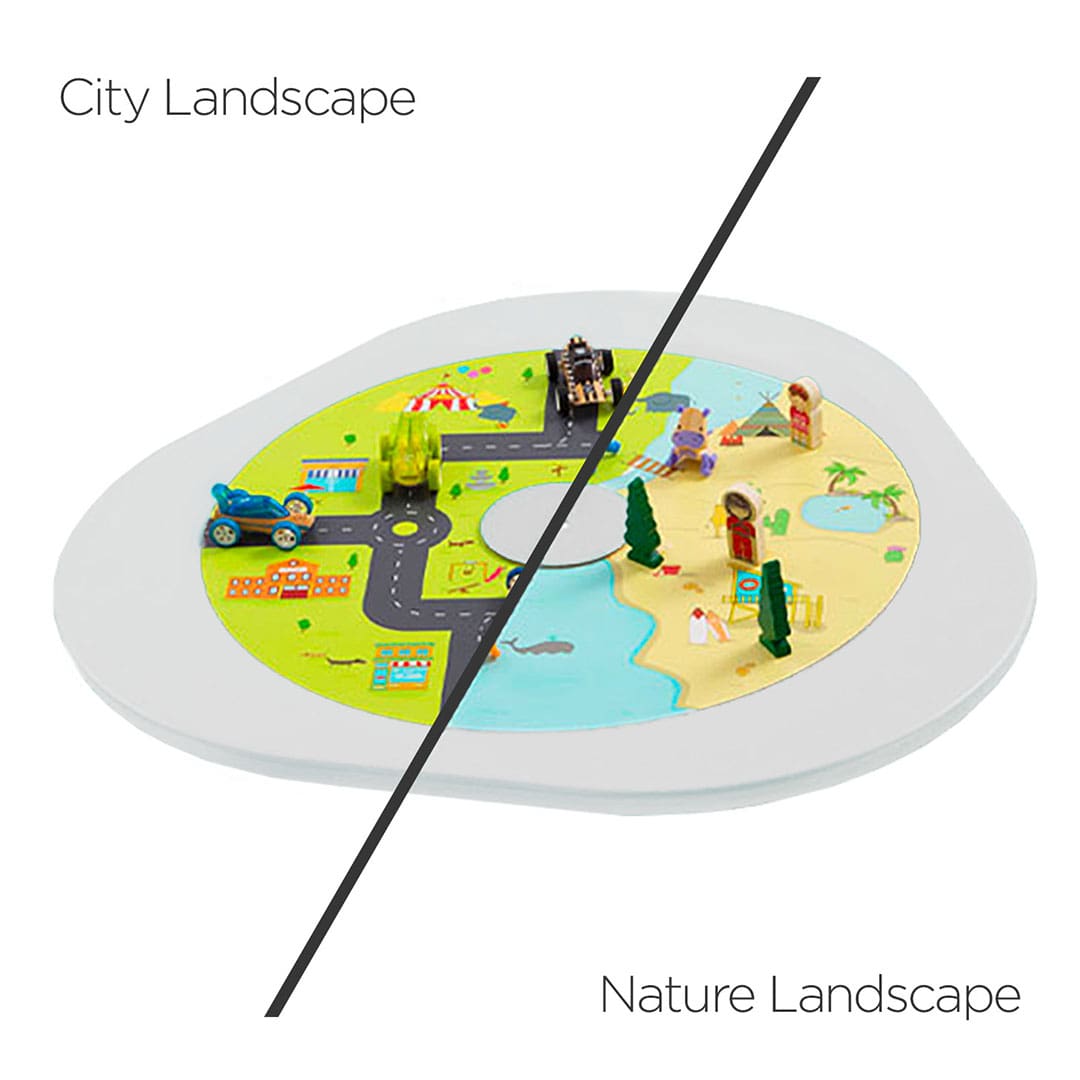 Double sided landscape play board included