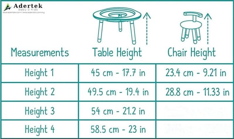 children table height