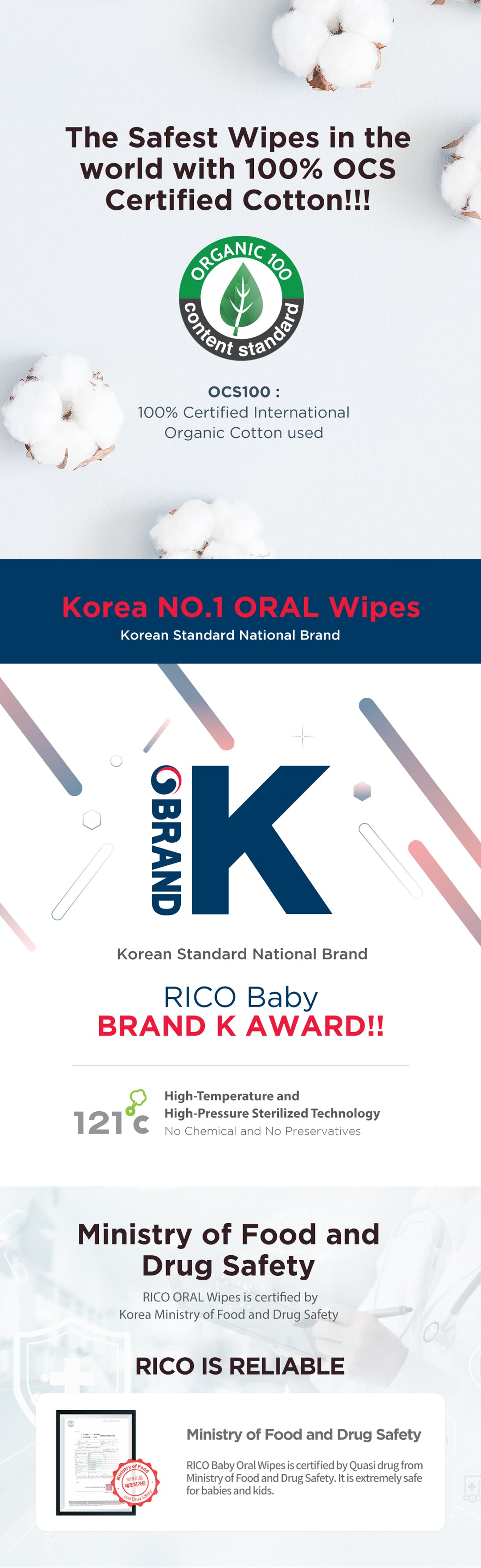 Rico Baby Oral Wipes Certification