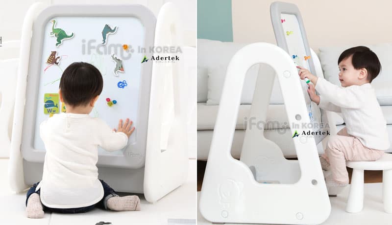 Whiteboard with adjustable height for kids of all ages