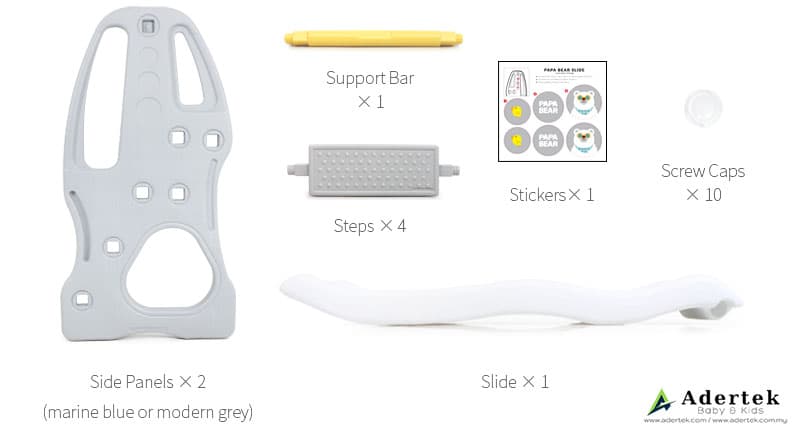 Components of 1 set PaPa Bear Indoor Slide