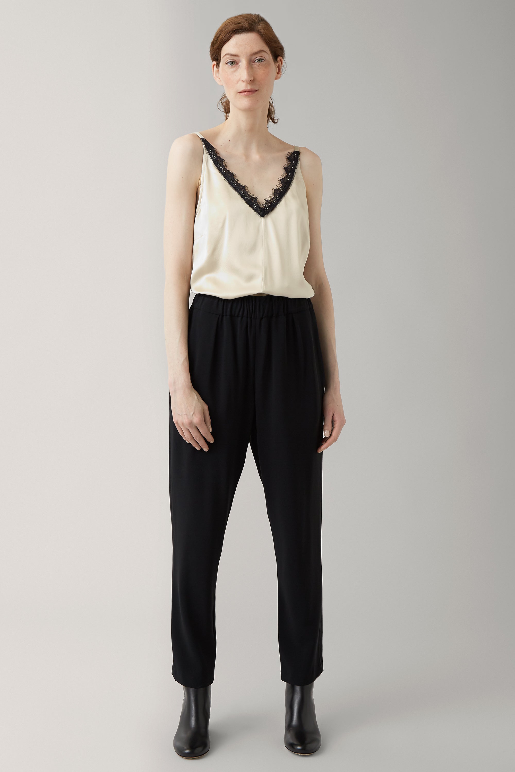 Dk Latte Lila Silk Lace Top – Nicole Farhi