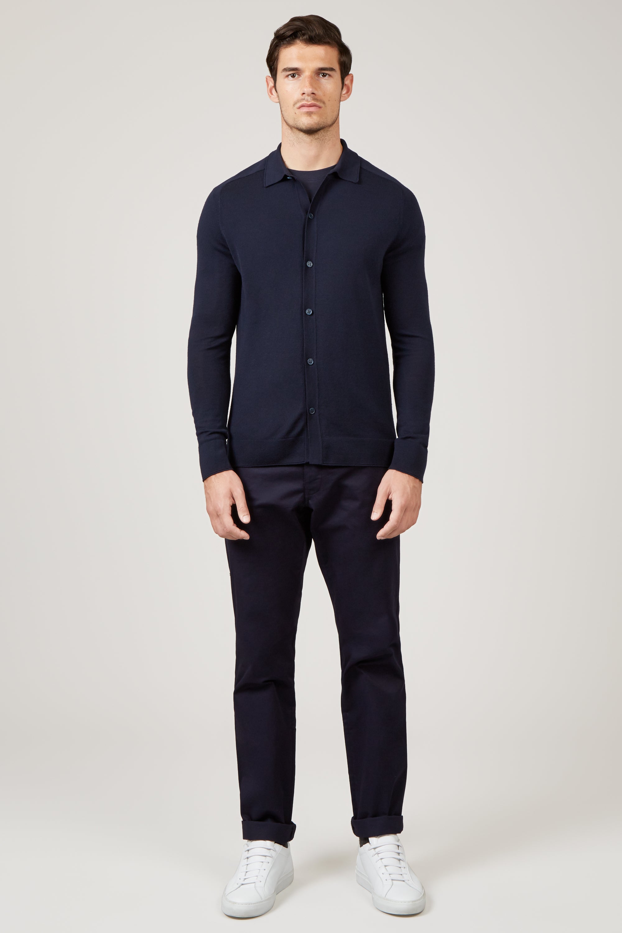 Navy Oliver Knit Shirt – Nicole Farhi