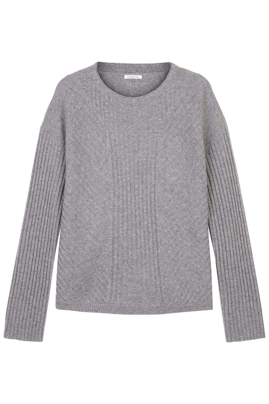 Grey Melange Brigit Panelled Rib Cashmere Sweater – Nicole Farhi
