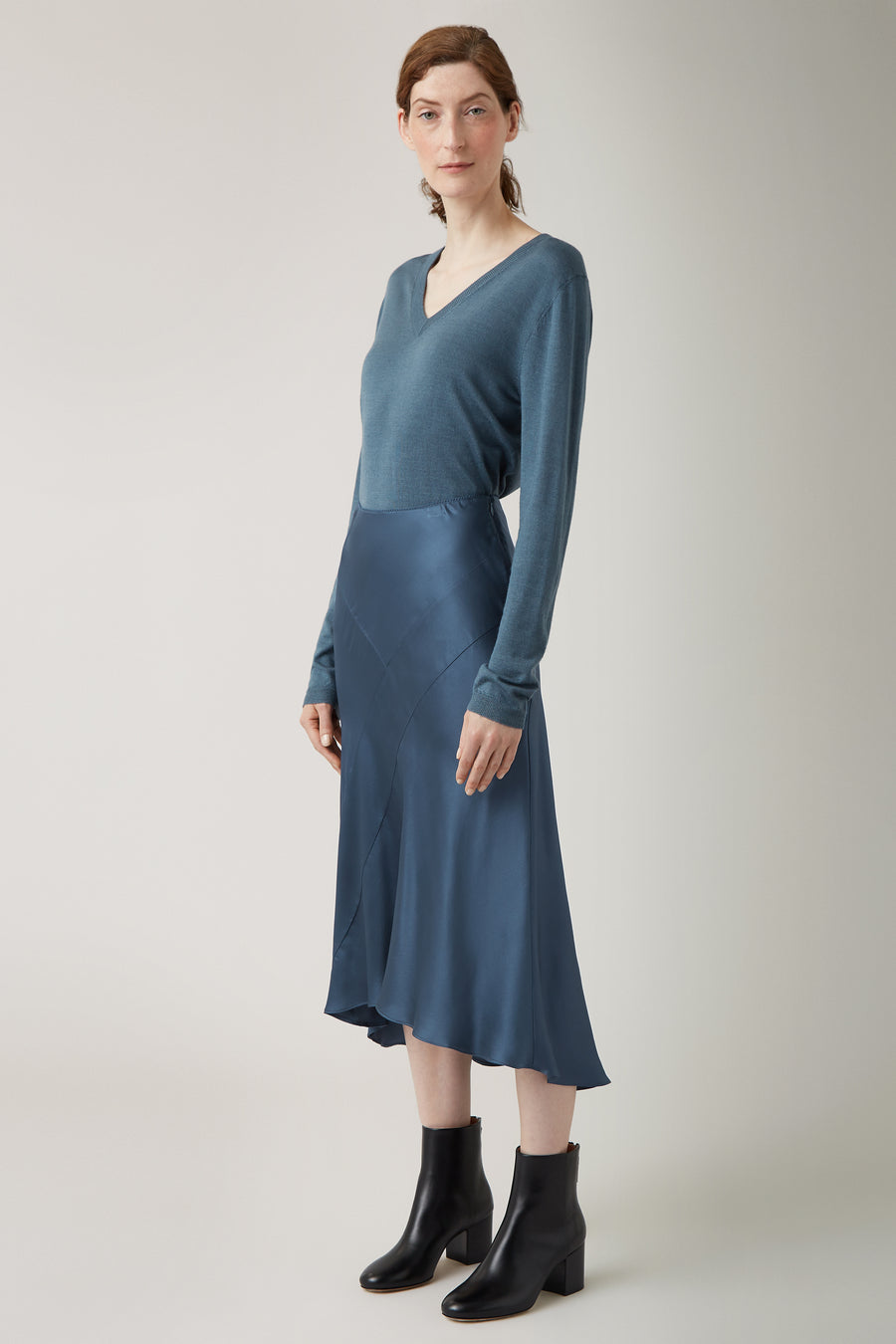 Teal Ariel Silk Slip Skirt – Nicole Farhi