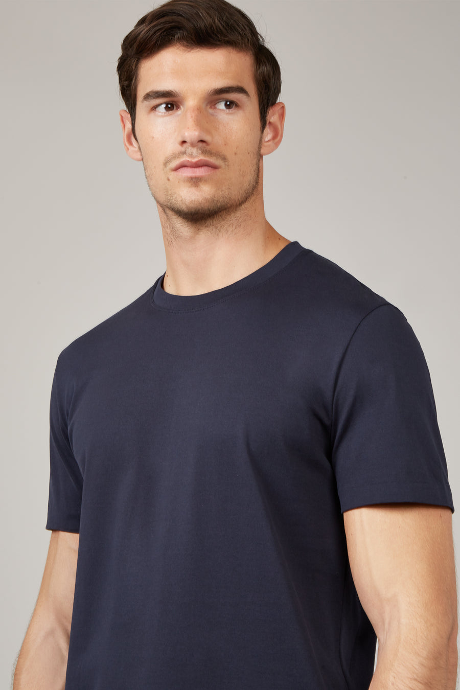 Navy David Cotton T-Shirt – Nicole Farhi