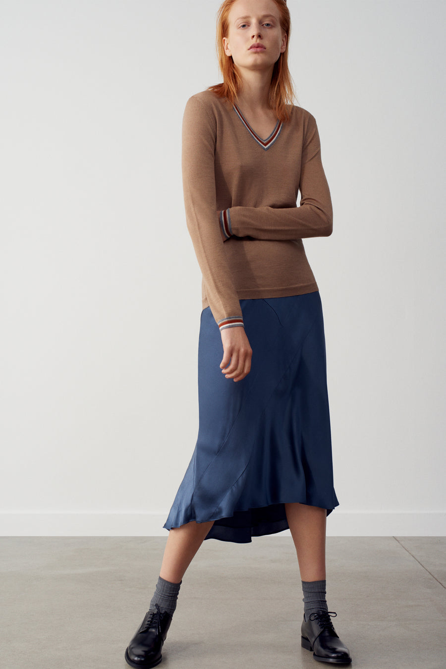 Teal Ariel Silk Slip Skirt – Nicole Farhi