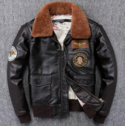 Check out our WW ll Genuine Leather Pilot Jacket with Removable Wool ...