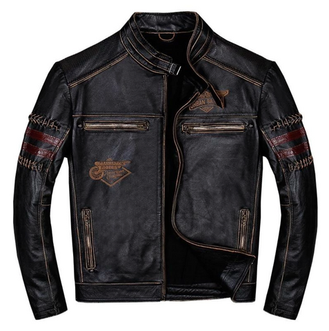 Vintage Biker's Genuine Leather Jacket