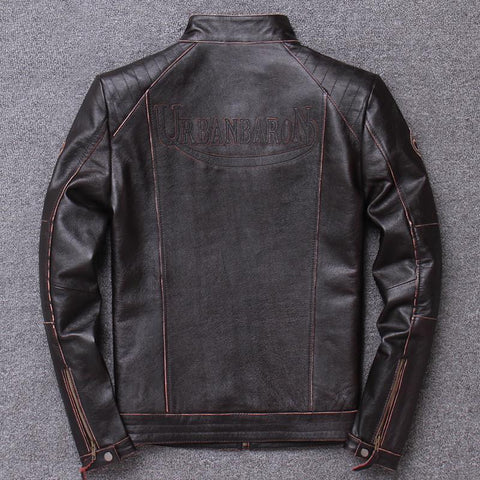 Slim Fit UBN Leather Motorcycle Jacket