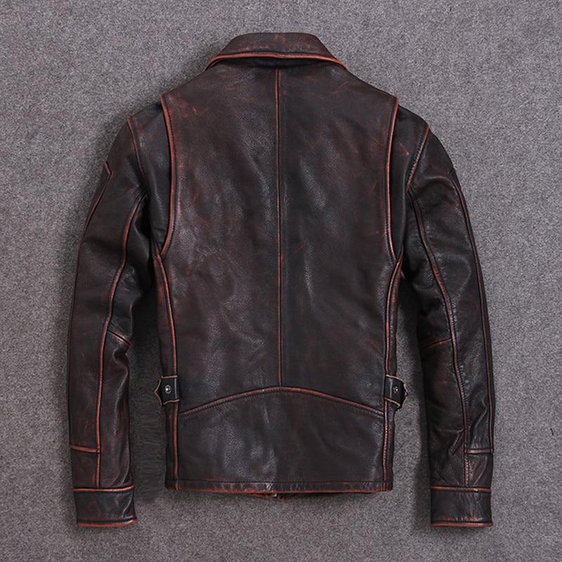Vintage Red Brown Men's American Style Leather Jacket