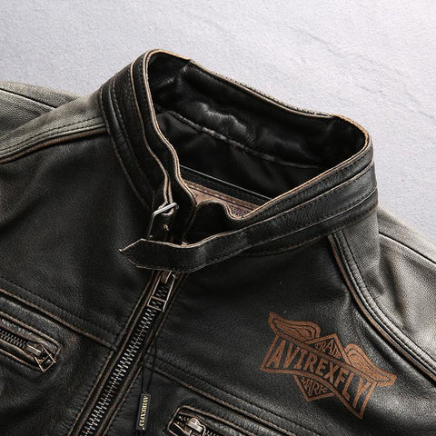 Black Genuine Leather Motorcycle Jacket