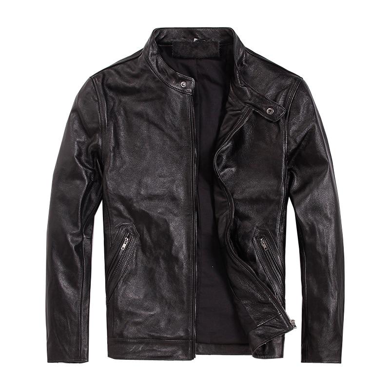 Slim Fit Cowhide Spring Biker Jacket