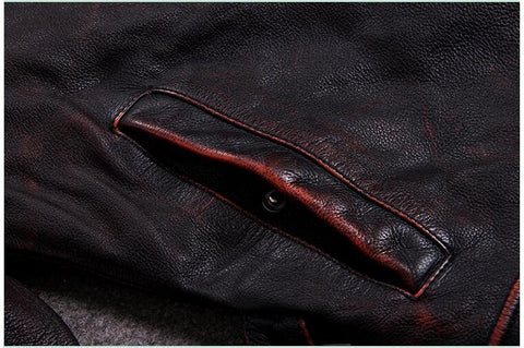 Vintage Red Brown Men's American Style Leather Jacket