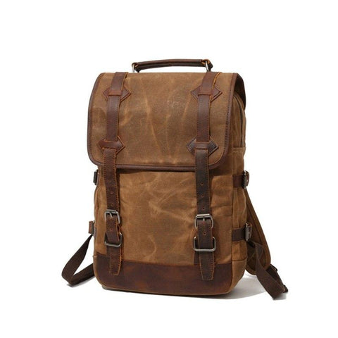 Large Capacity Canvas Leather Waterproof Backpack