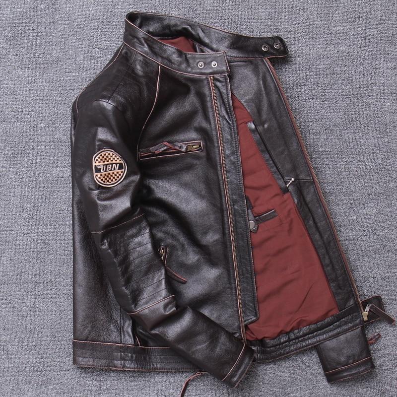 Slim Fit UBN Leather Motorcycle Jacket