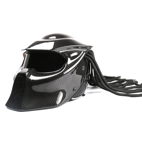 DOT Certified Carbon Fiber Predator Motorcycle Helmet