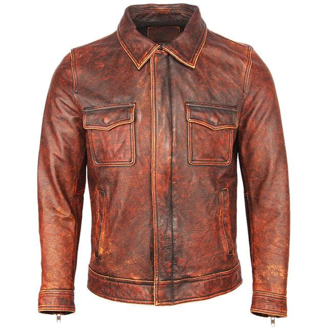 Men Genuine Cowhide Shirt