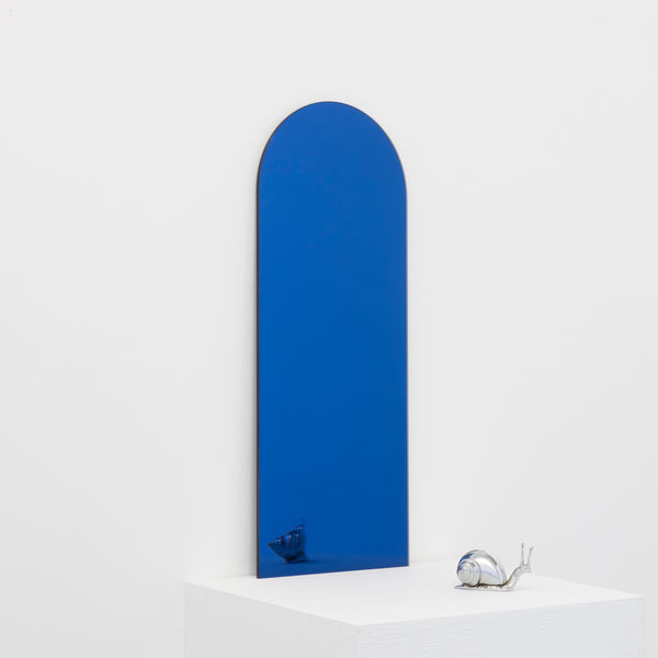 Quadris™ Rectangular Blue Contemporary Frameless Mirror