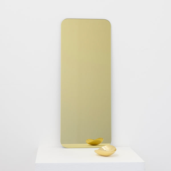 Quadris™ Gold Tinted Rectangular Minimalist Frameless Mirror