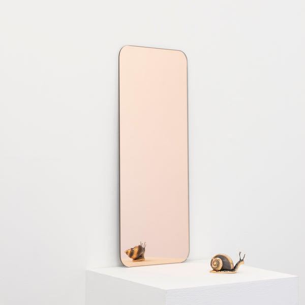 Quadris™ Rose Gold Rectangular Minimalist Frameless Mirror