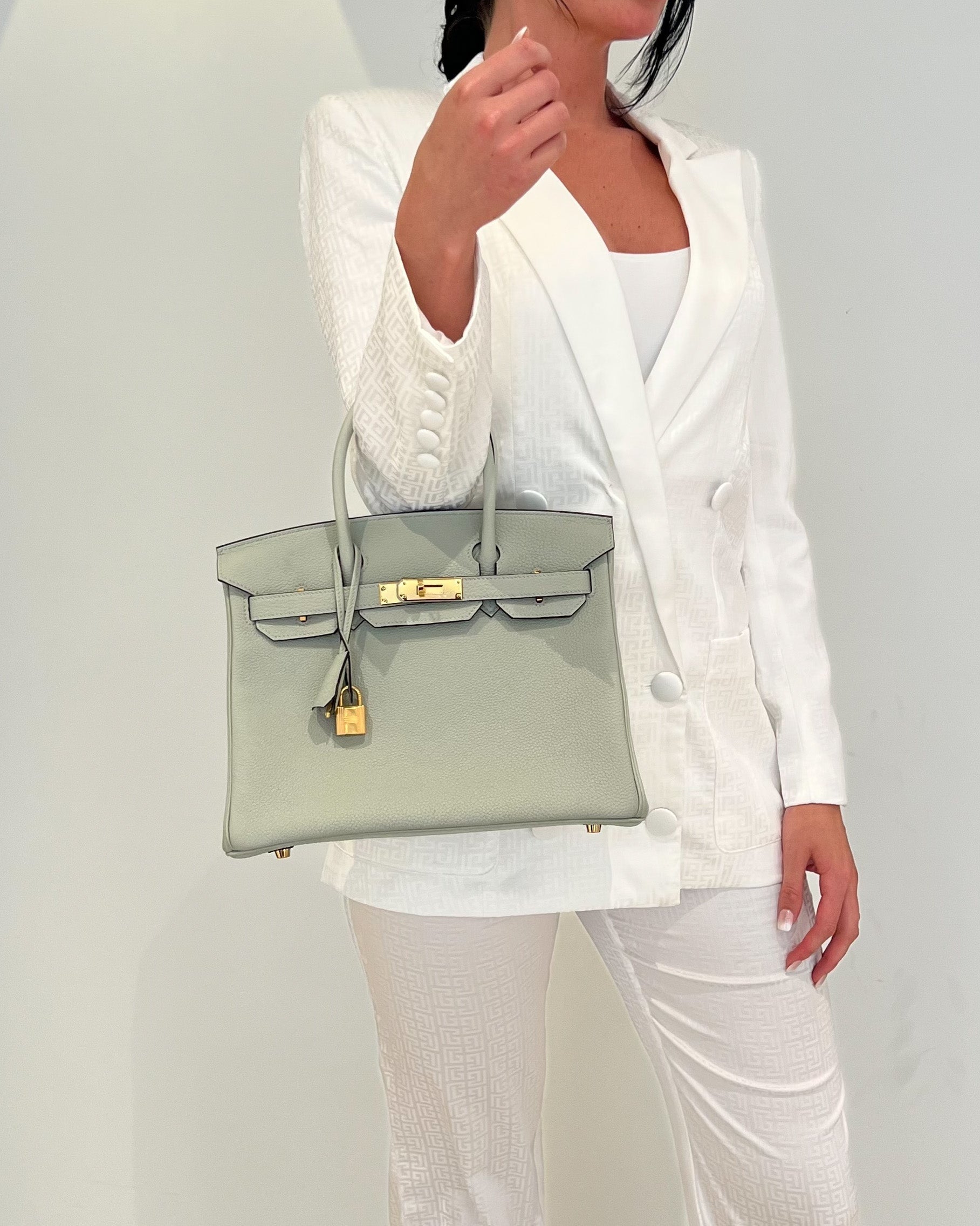 Hermes Birkin 30 Gris Neve Togo Gold Hardware – Madison Avenue Couture