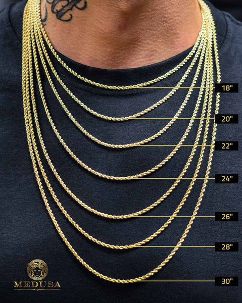 14K Gold Rope Chain Hollow, Cadena Torsal Hueca En Oro De 14K, -  Canada