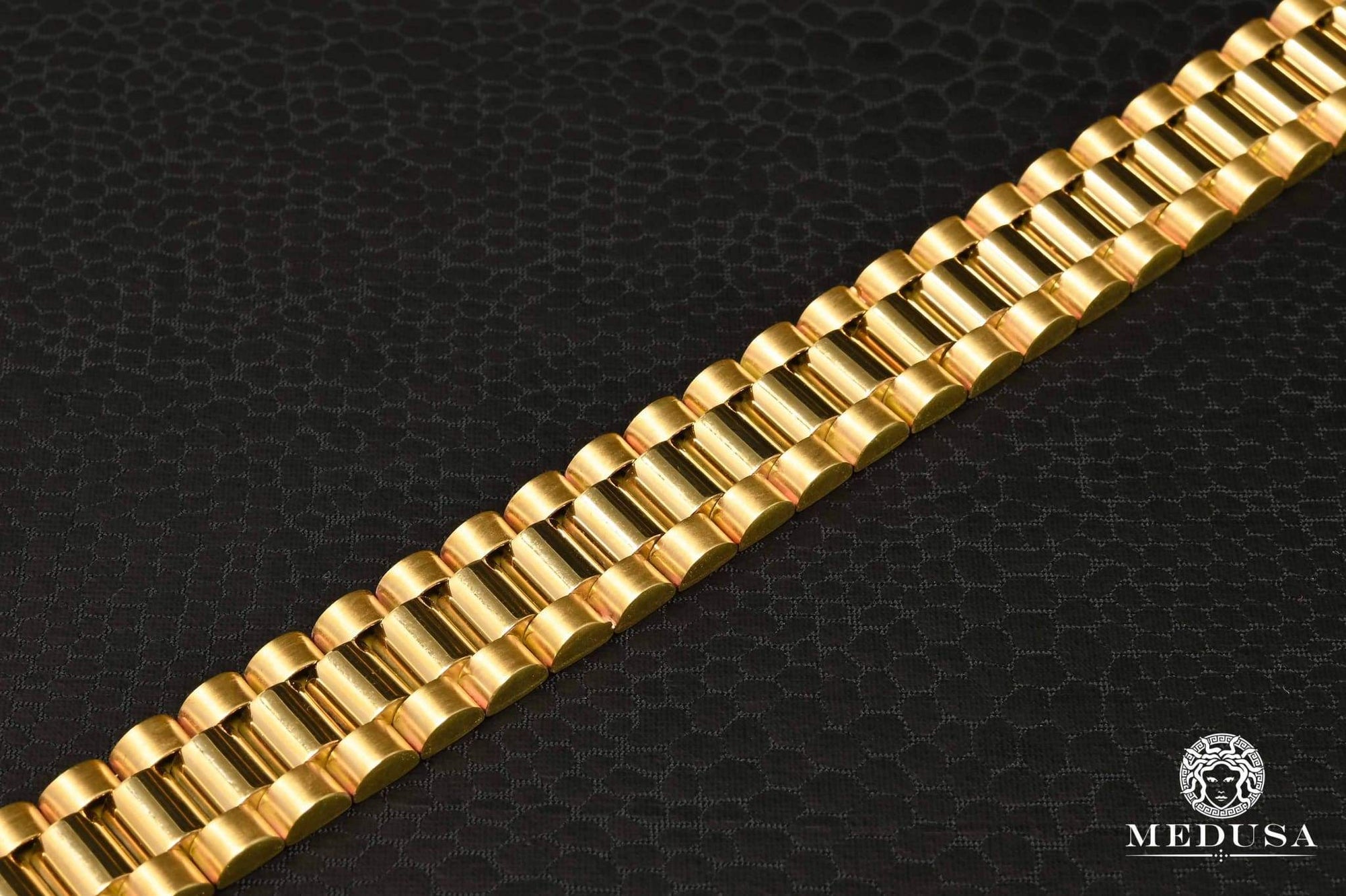 Pulsera de oro de 10 quilates | Pulsera para de la pulsera de Rolex de 13 mm | Joyas de Medusa - Bijoux Medusa