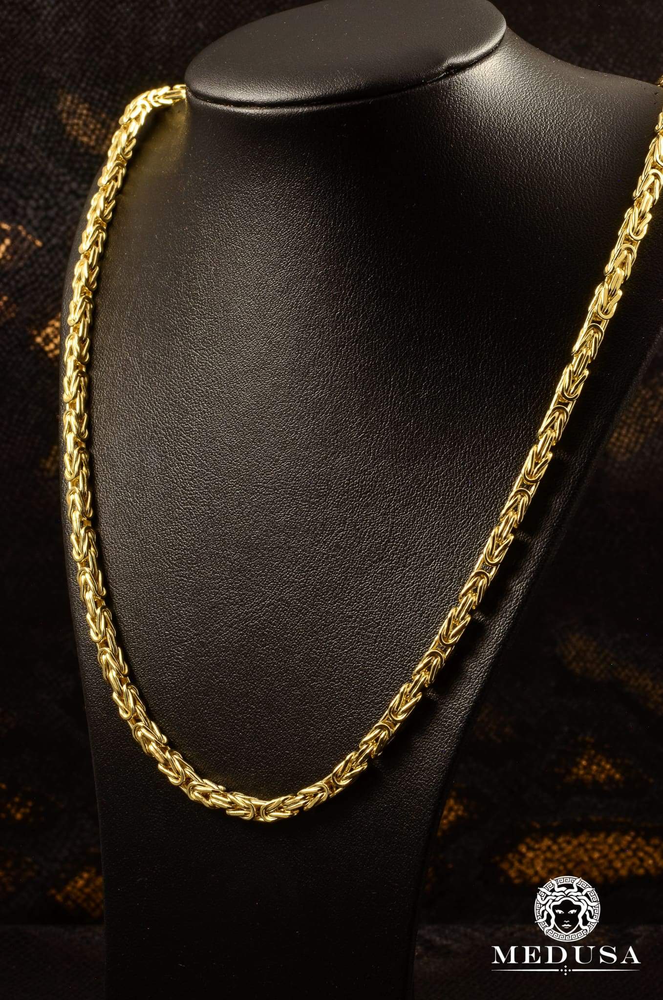 10K Gold Chain | 4mm Byzantine | Medusa 