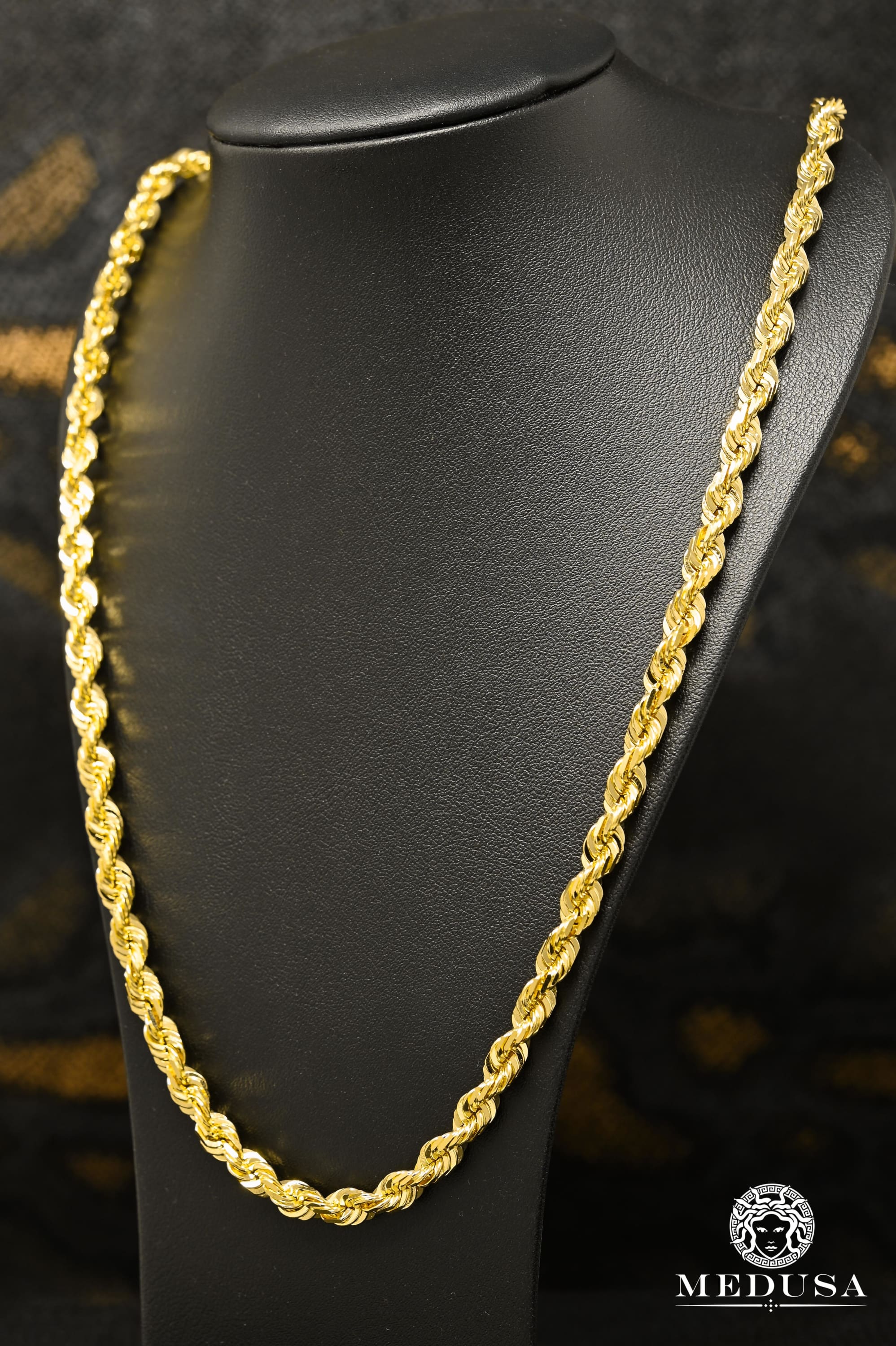 14K Gold Chain | 6mm Rope Solid 585 Chain | Medusa Jewelry