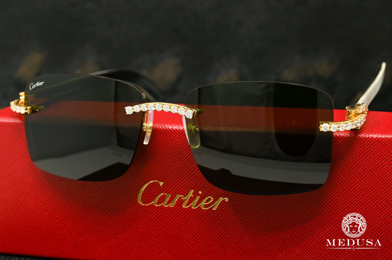Bisel Cartier | Cartier Signature C | de gafas de sol de dorado blanco | Joyas de Medusa - Bijoux Medusa