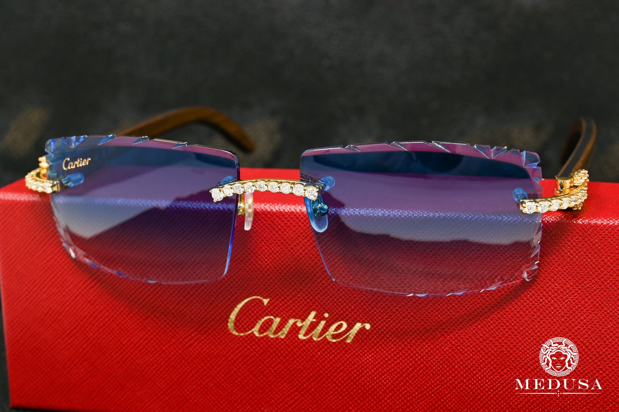 CRESW00628 - Première de Cartier Sunglasses - Black composite, grey lenses  - Cartier
