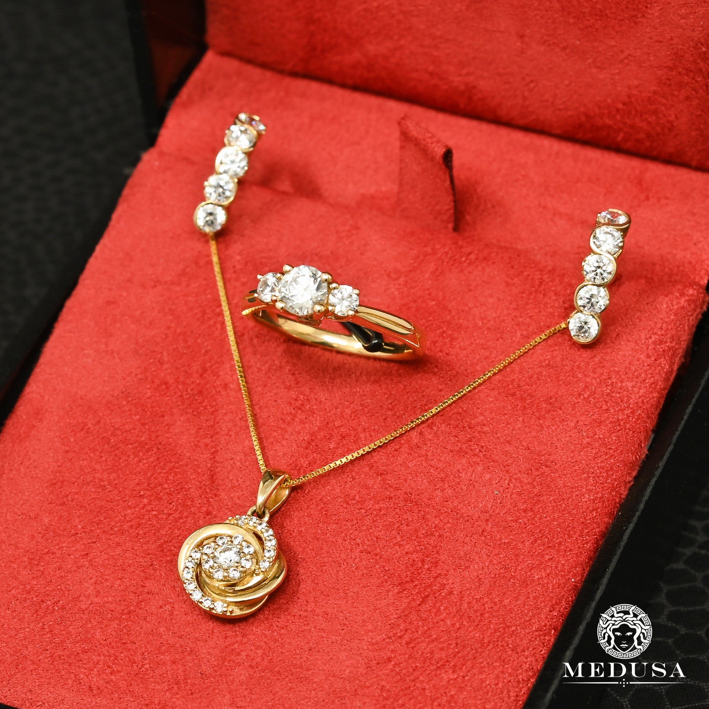 10K Gold Necklace | Diamond X14 - Swarovski Women's Necklace | Medusa  jewelry - Bijoux Medusa