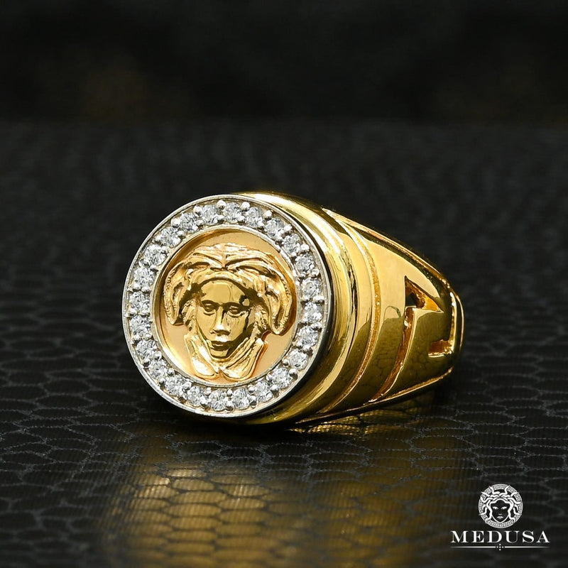 Anillo de oro 10K Anillo de hombre Mirror H27 | Joyas de Medusa - Bijoux Medusa