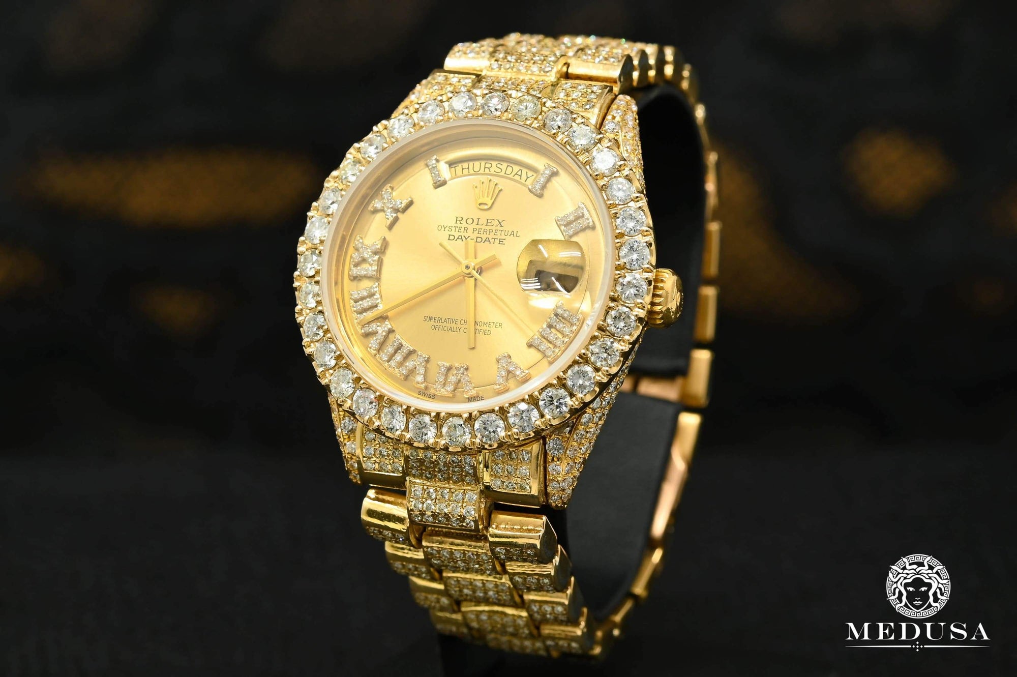 gold iced rolex