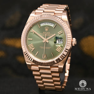 rolex day date rose gold brown face