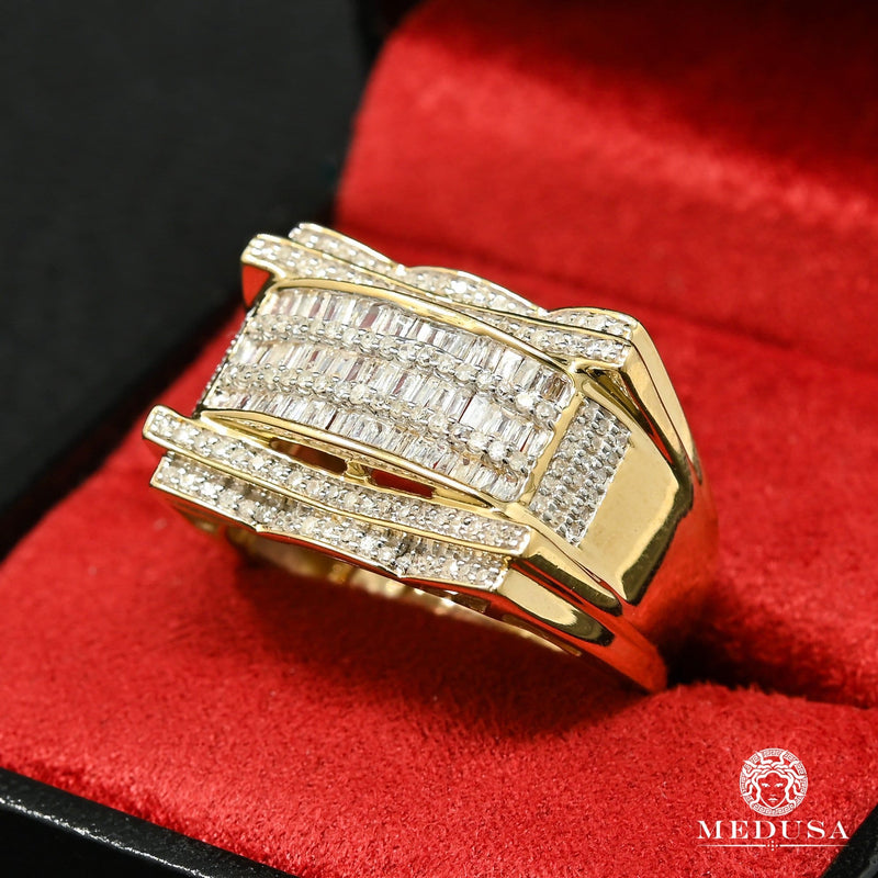 Anillo de oro de 10 quilates con diamantes | Square - Anillo de diamantes para | Joyas de Medusa - Bijoux Medusa