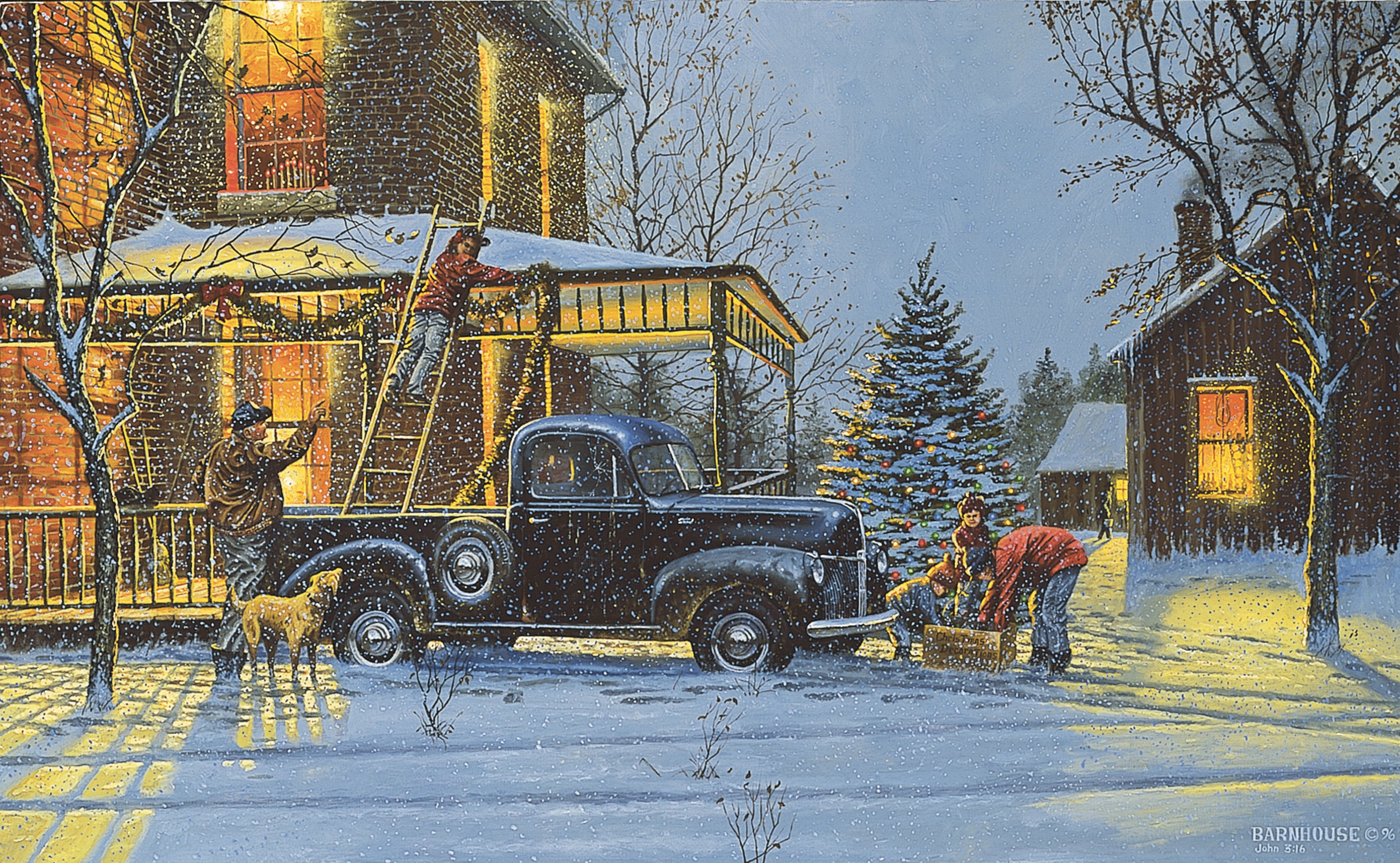 Old Fashioned Christmas - Dave Barnhouse Fine Art