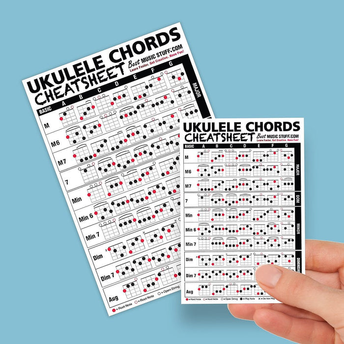 Small Large Ukulele Cheatsheet Bundle Best Music Stuff