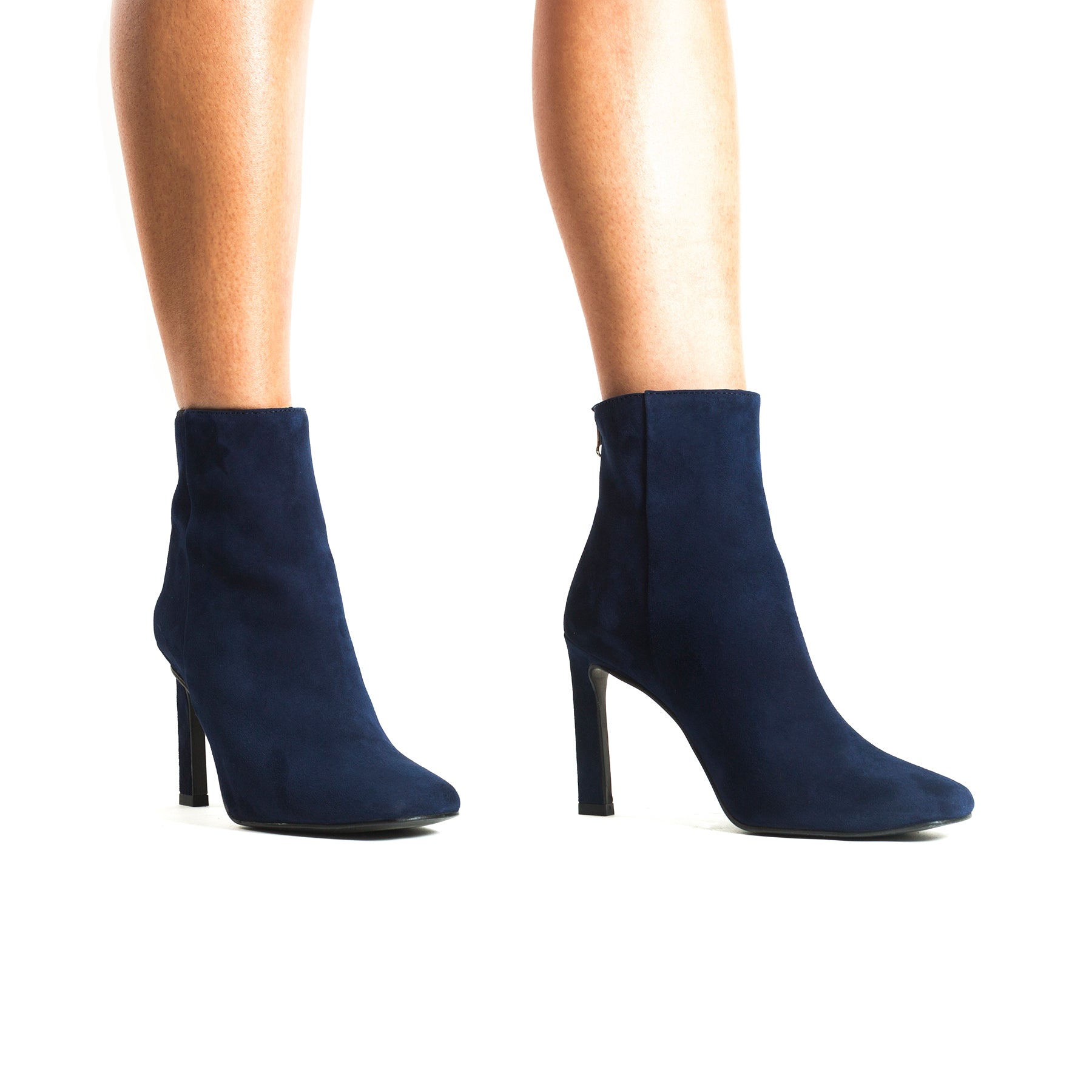 navy suede bootie