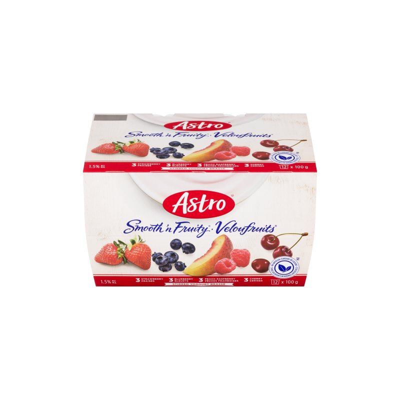 Astro® Smooth 'n Fruity® Vanilla / Raspberry / Peach / Strawberry 12 x 100  g – Astro