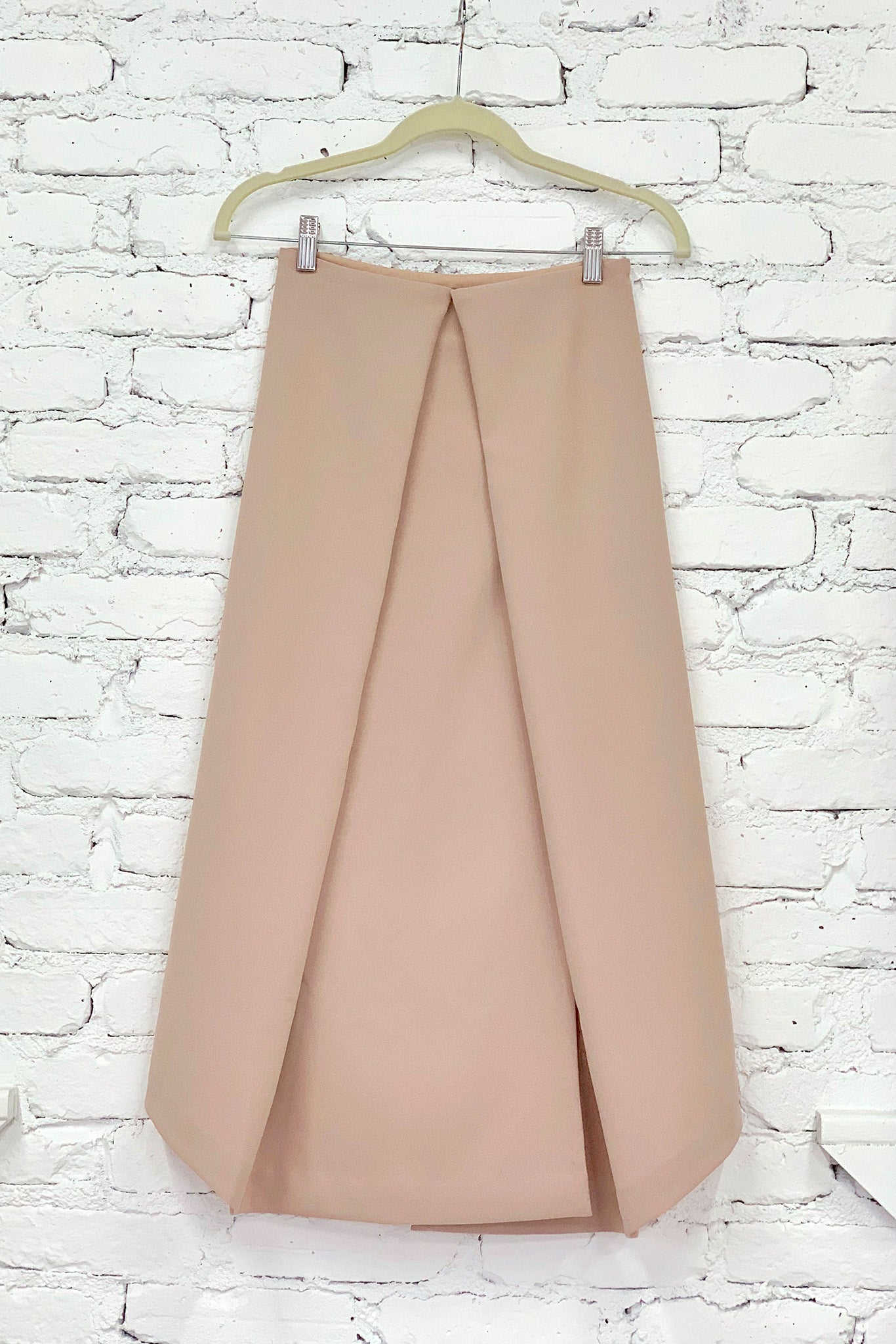 Piece of Ring Pleated Midi Skirt - Cream