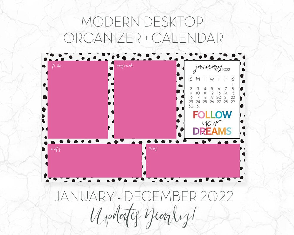 2022 Monthly Calendar | Follow your Dreams | Pink | Desktop Wallpaper –  Pink Threaded Owl