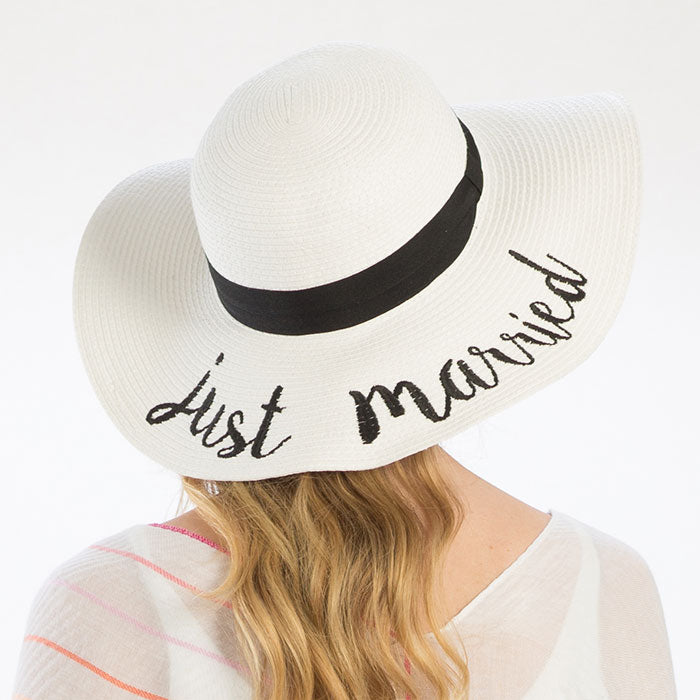 just married sun hat