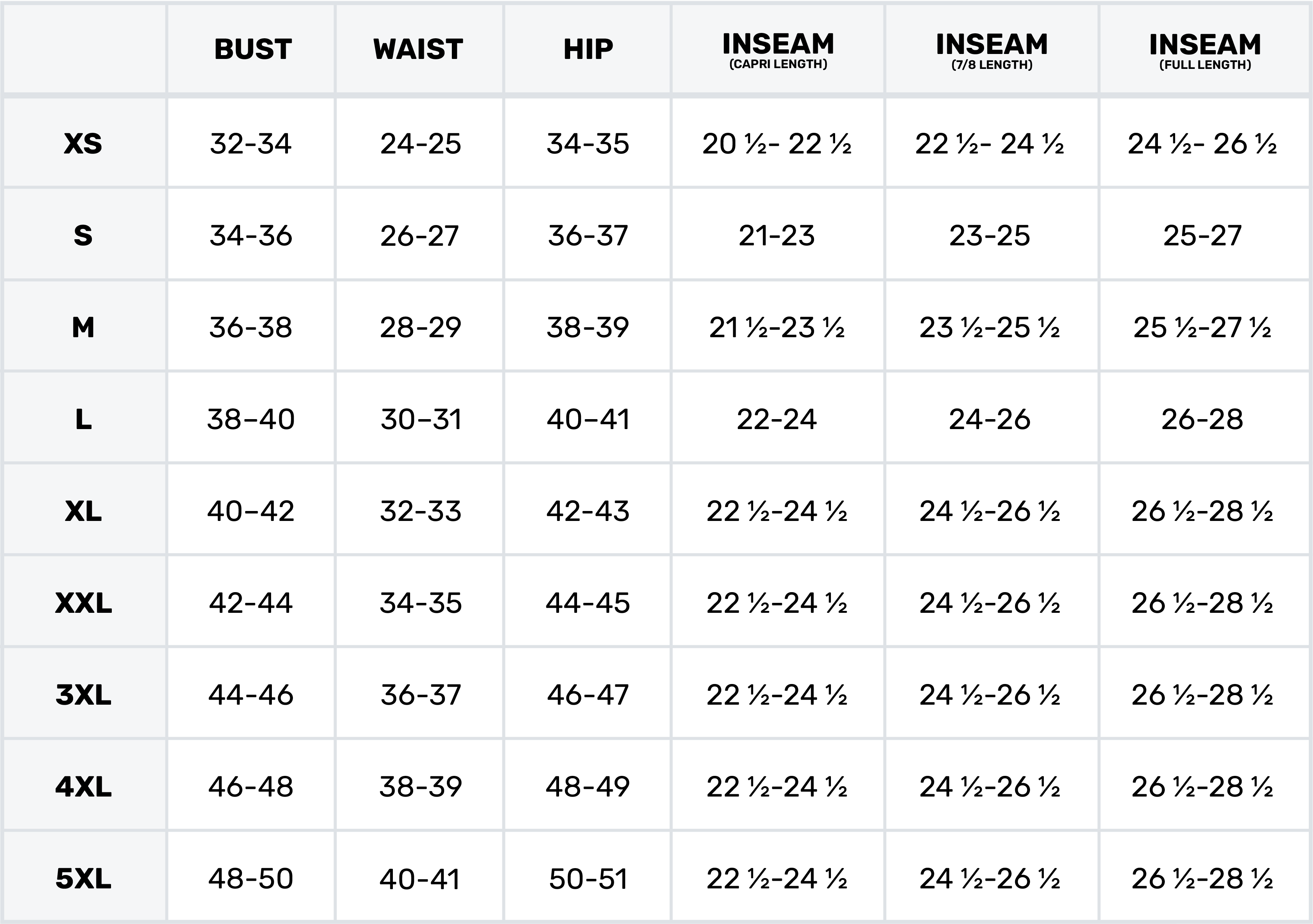 Womens Pullover Shirt Size Chart - Alignmed