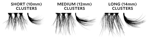velour-xtensions lash clusters size short medium long