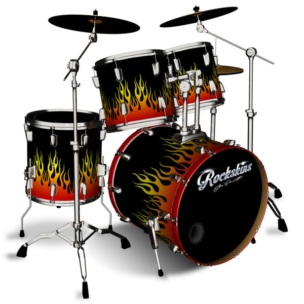 Traditional Gradient Hot Rod Flames Fire Drum Wrap Rockskins 2170