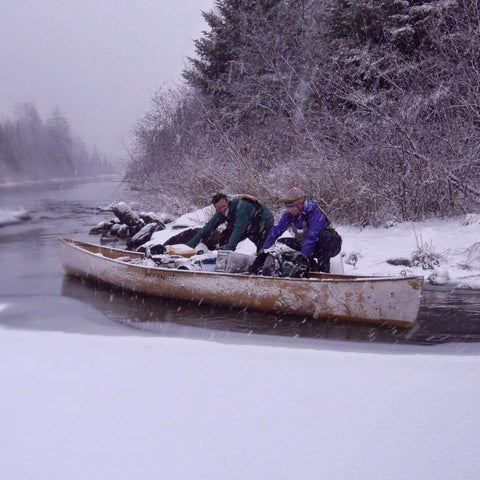 Portaging in snow