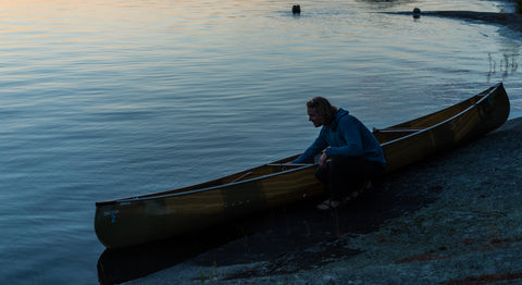 Canoe and paddler