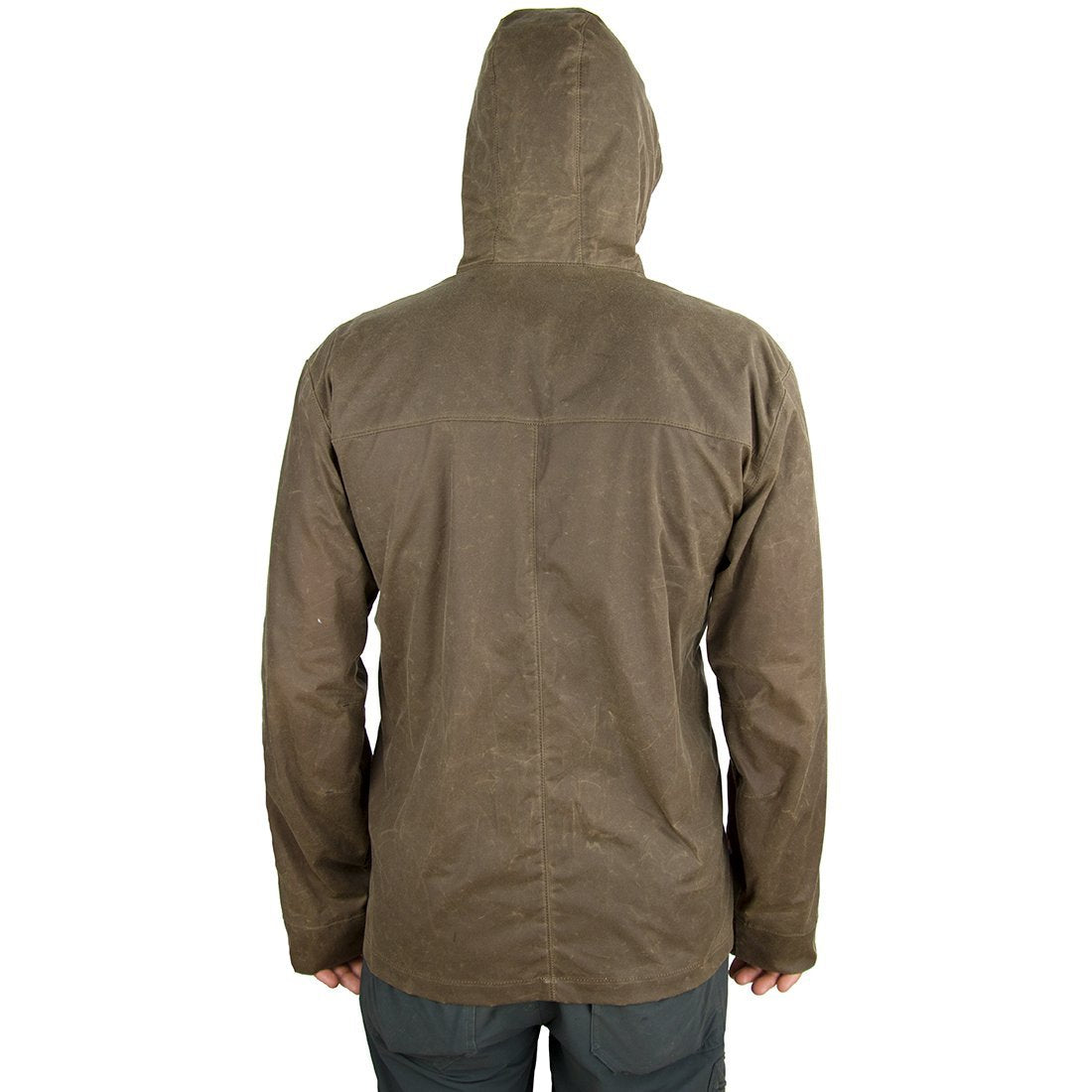 waxed cotton hooded jacket